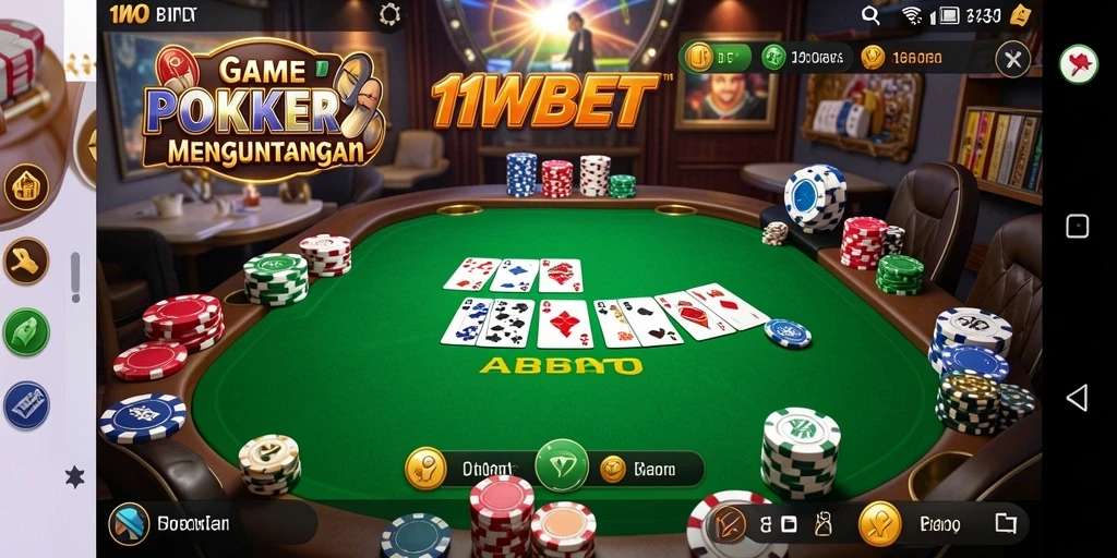 Tampilan menarik dari gameplay Poker di 11WBET.