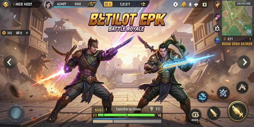 Gameplay seru di 62HOT saat bertarung dalam Battle Royale.
