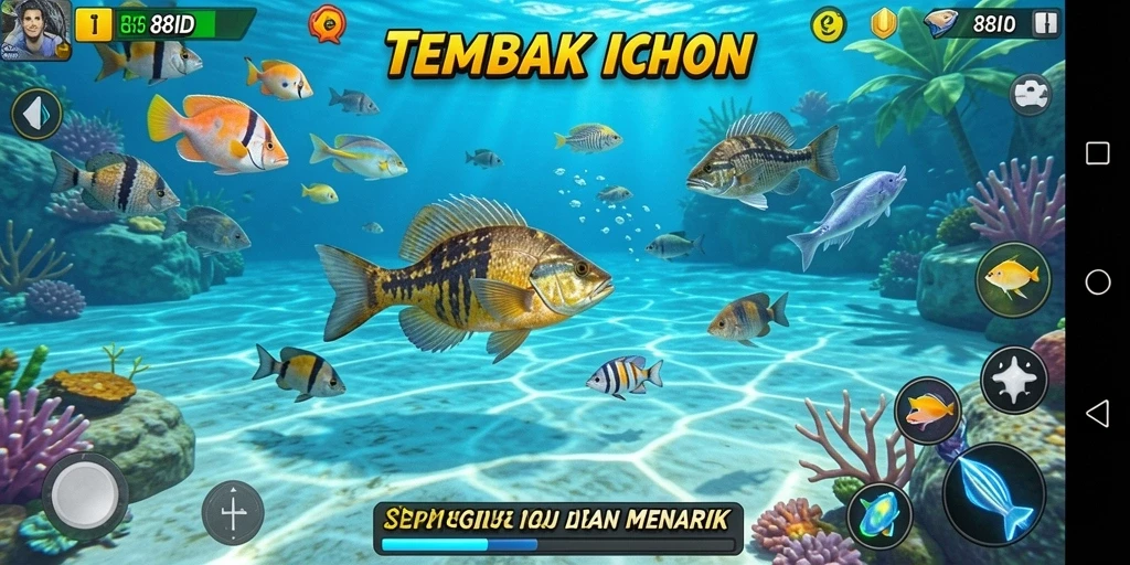 Tampilan gameplay seru dengan berbagai jenis ikan di 88ID.