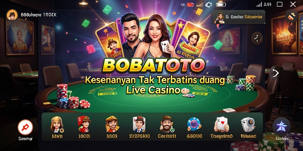 Tampilan menarik dari permainan Live Casino di BOBATOTO.