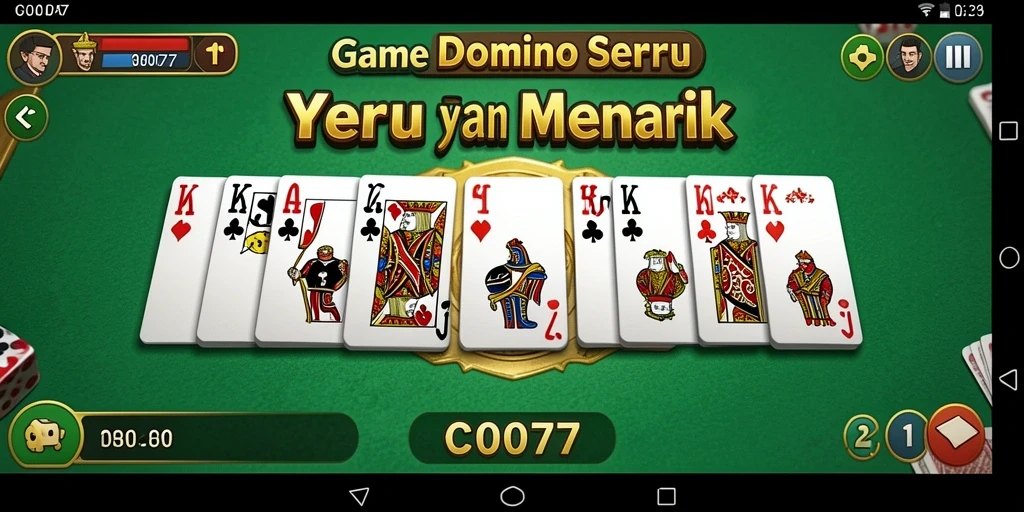 Tampilan gameplay seru dalam C0077, nikmati permainan Domino.