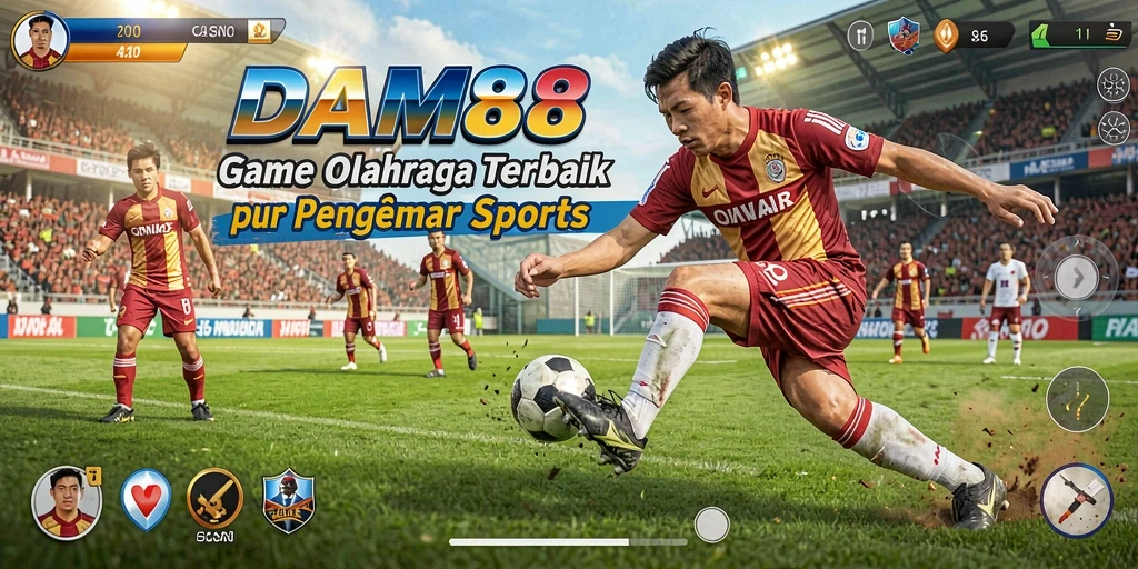Tangkapan layar gameplay DAM88 menunjukkan aksi olahraga yang mendebarkan.