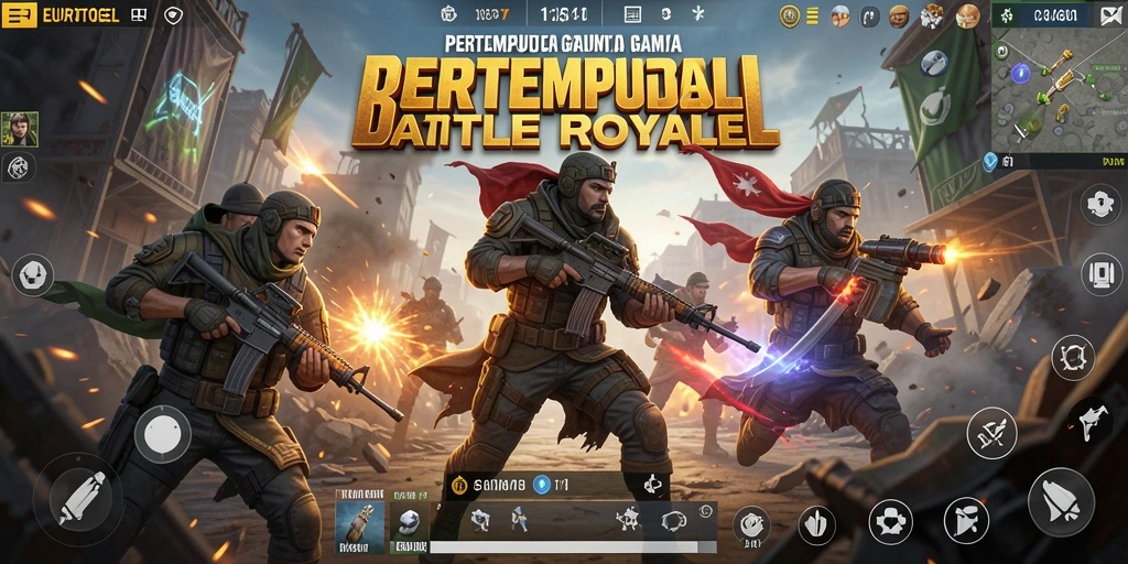 Screenshot menampilkan aksi seru gameplay Battle Royale di EUROTOGEL.