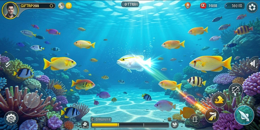 Tampilan gameplay Tembak Ikan yang seru dan menegangkan.