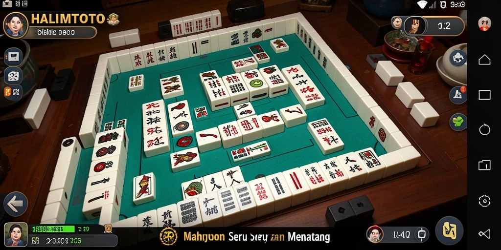 Tampilan gameplay menarik dari HALIMTOTO dengan ubin Mahjong berwarna-warni.