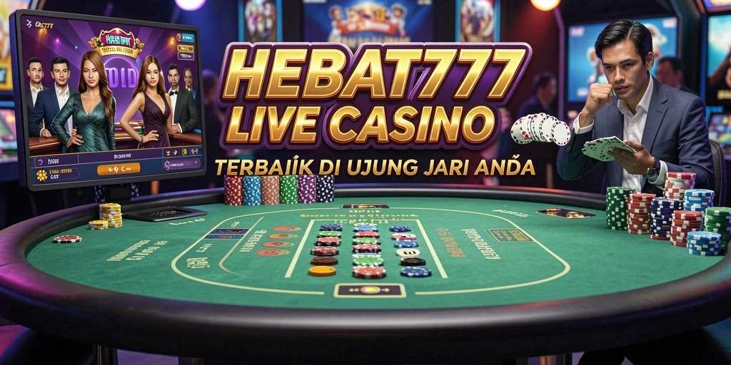 Screenshot gameplay HEBAT777 menampilkan dealer langsung dan permainan interaktif.