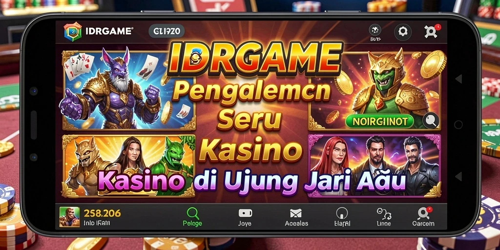 Tampilan gameplay <strong>IDRGAME</strong> dengan berbagai opsi permainan kasino yang menarik.