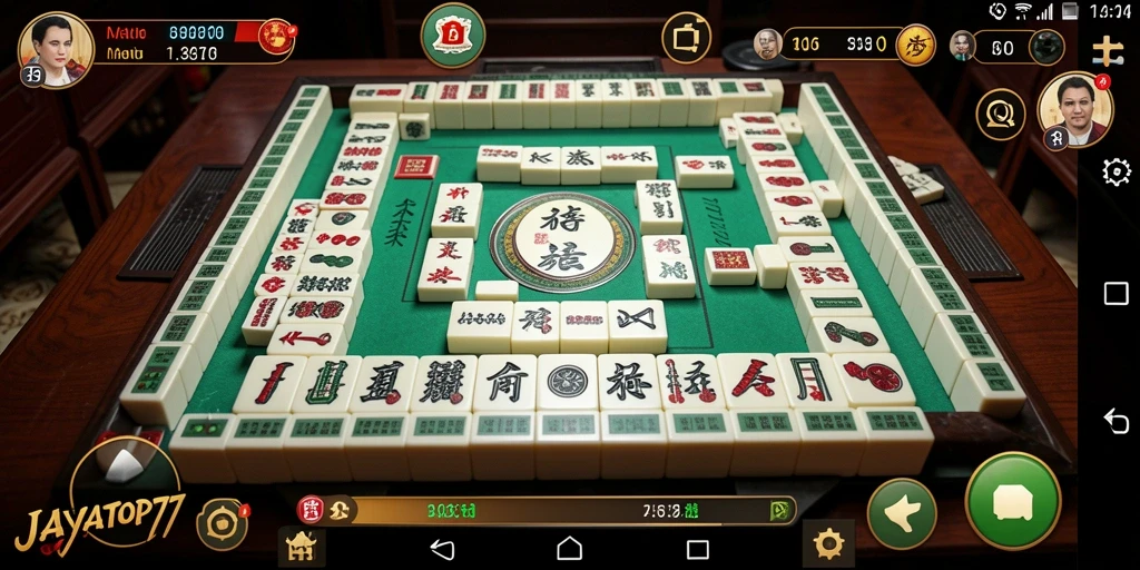 Tampilan gameplay Mahjong yang menarik dan penuh warna.