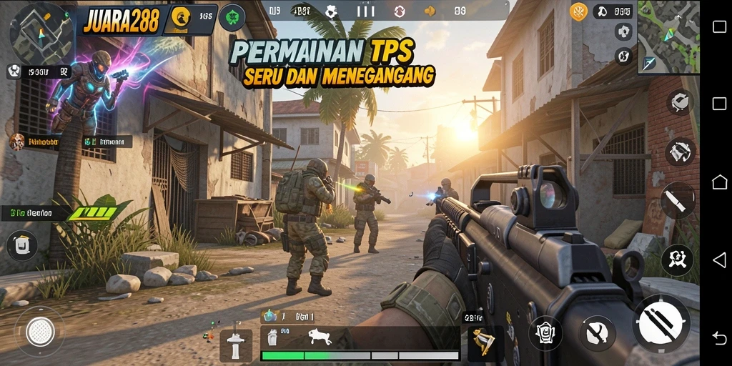 Tampilan gameplay JUARA288 yang mendebarkan dalam pertempuran TPS.