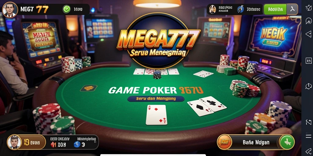 Tampilan menarik dari gameplay MEGA777 yang menyajikan permainan Poker.