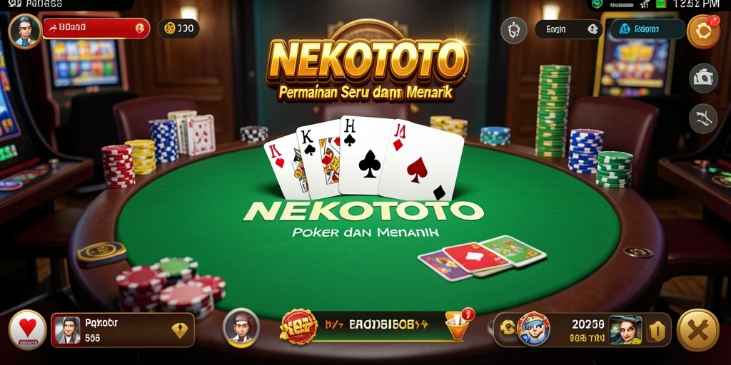 Screenshot gameplay NEKOTOTO yang penuh aksi Poker.