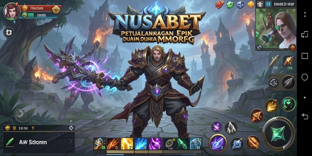 Gameplay seru NUSABET dalam dunia MMORPG yang kaya.