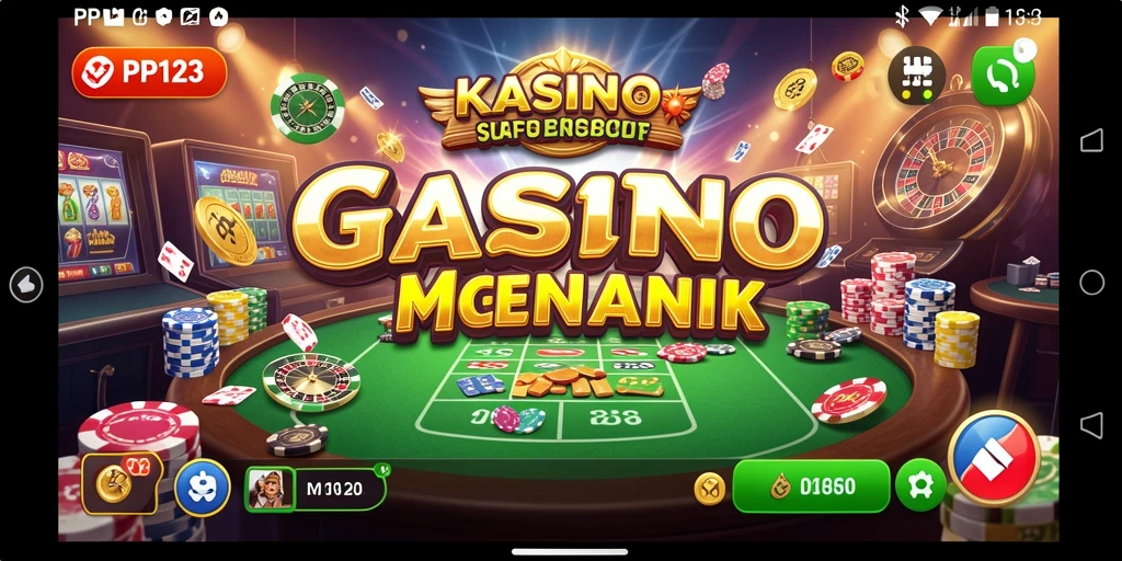 Screenshot utama PP123 menampilkan gameplay Kasino yang penuh aksi.
