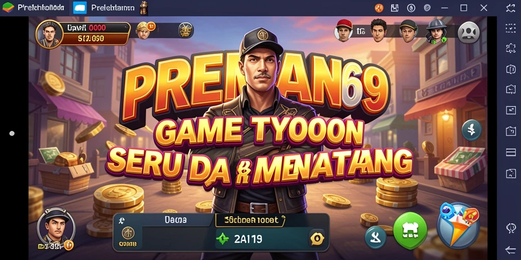 Tampilan gameplay menarik dari PREMAN69 dengan elemen Tycoon yang kuat.