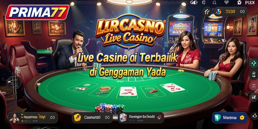 Screenshot gameplay Live Casino PRIMA77 dengan dealer interaktif.