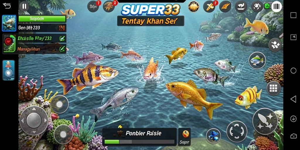 Screenshot gameplay SUPER33 yang menampilkan aksi seru Tembak Ikan.