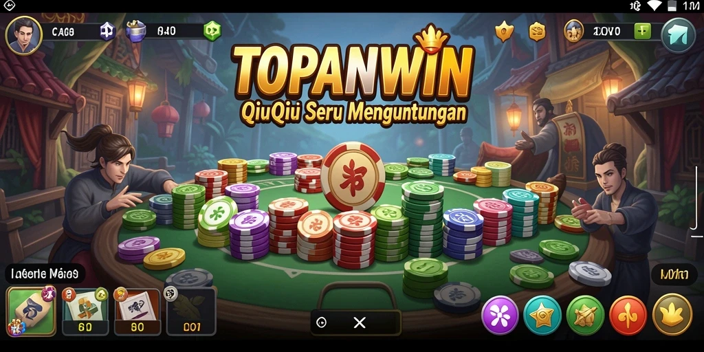 Tampilan gameplay menarik dari game QiuQiu TOPANWIN.