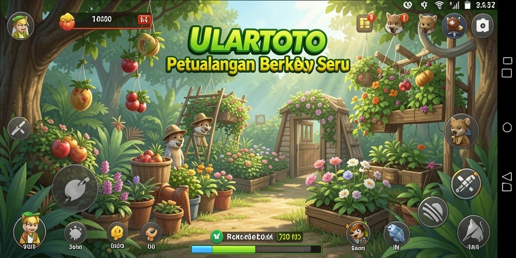 Tangkapan layar ULARTOTO menampilkan keseruan berkebun dan merawat tanaman.