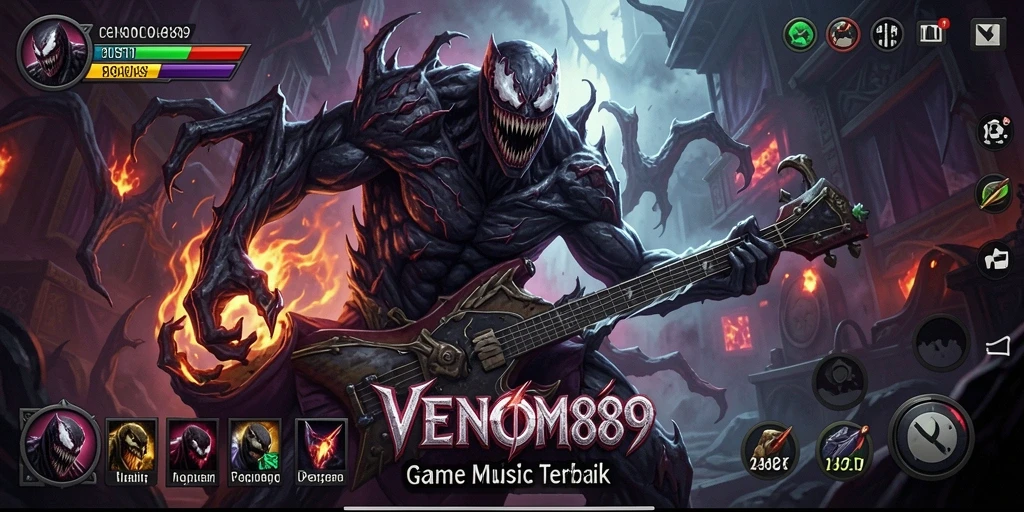 Screenshot menunjukkan pemain menikmati gameplay musik yang seru.