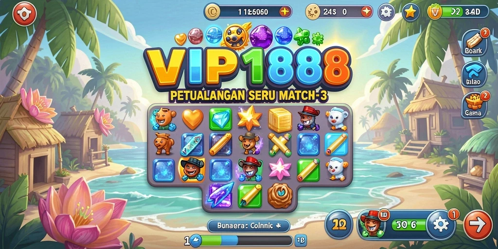 Gameplay seru dan penuh warna dalam game Match-3.
