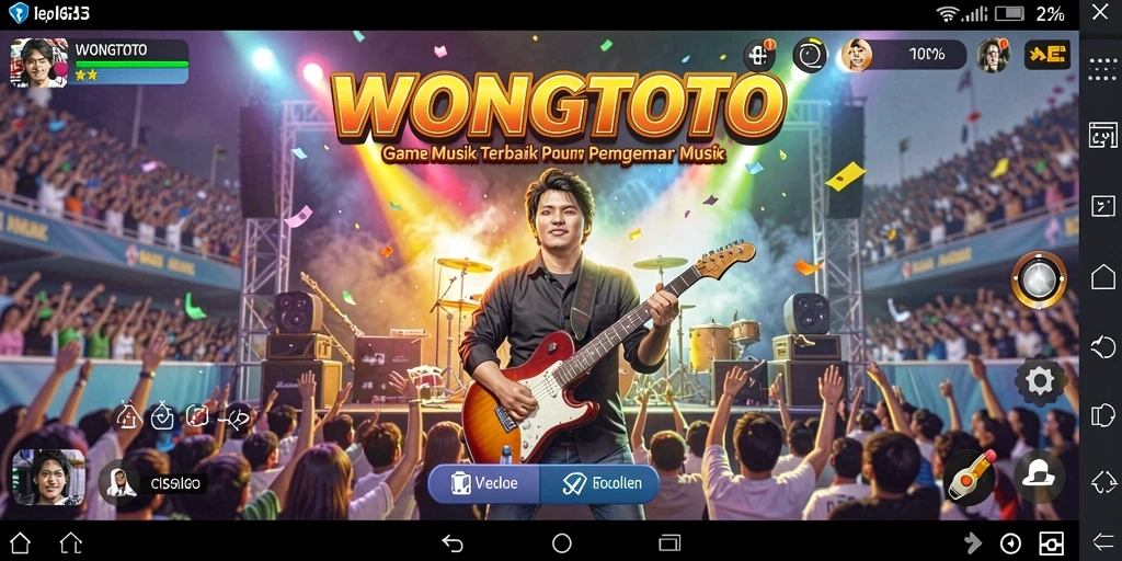 Tampilan gameplay seru dari WONGTOTO yang menampilkan momen bermain musik.